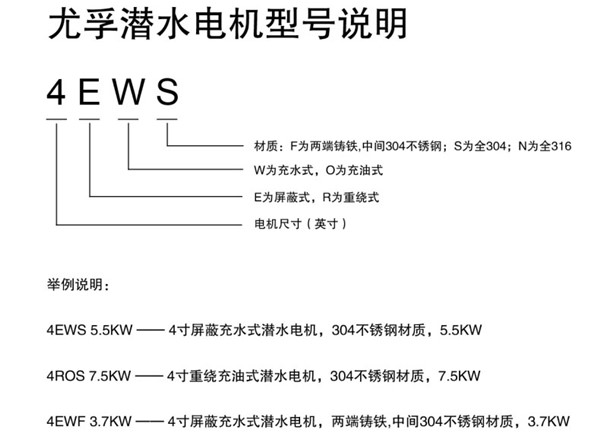 潜水电机型号说明