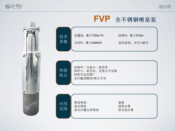 不锈钢喷泉泵特点